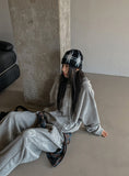 Knits incision wide jogger pants