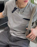 Tez diagonal Henley neck t-shirt