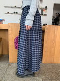 Milcat Check Banding Long Skirt