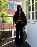 Huem Cut String Pocket Loose Fit Hooded Jumper
