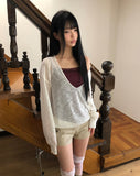 Karom Deep V-Neck Long Sleeve Knit