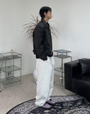 Lian Pintuck Wide Denim Pants