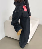Raw Balloon Fit Volume Long Wide Denim Pants