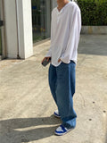 City One-Tuck Semi Balloon Fit Blue Medium Blue Denim Pants