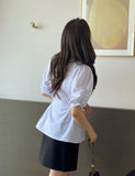 Raven Stripe Strap Puff Shirt