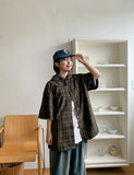 Bemer Check Cap Hood Short Sleeve Shirt