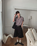 Heave Burgundy Check Short Sleeve Shirt