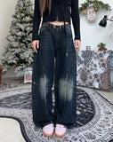 Rosa Balloon Washing Cut Denim Pants