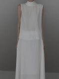 Raven Scarf Blouse Two-Piece Set