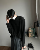 Ribbed Detail Knitted Slab Tee