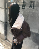 Bning Fleece Collar High Neck Leather Mustang Jumper