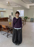 Woolide Round Knit Long Sleeve Cardigan