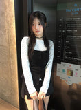 NT Button Shirring Strap Halter Sleeveless