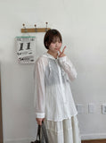 Modent Stripe Check Hood Long Sleeve Shirt