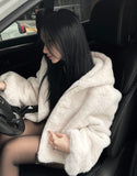 Crop Hood Fur Jacket
