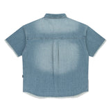WASHED DENIM HALF SHIRT
