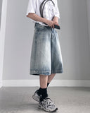 Milk Washing Bermuda Denim Pants