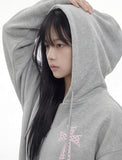 DOT CROSS Embroidered Hood Zip-Up