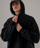 Divide neck up brushed hoodie