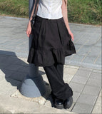 Adam Pintuck Midi Cotton Flare Skirt