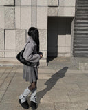 Fluffy padded buckle shoulder bag