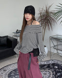 Eldon Shoulder Button Stripe T-Shirt