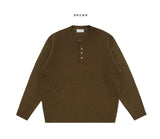 Dense Lambs Wool Henley Neck Knit