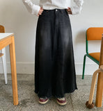 Chad Tassel Denim Long Skirt