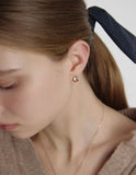 Triple Silver Cutout One-Touch Earrings S