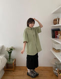 [unisex] Biger Cotton Over Short Sleeve Shirt