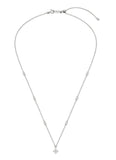 Essence Silver (W) Moissanite Flower Dainty Necklace