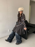 Sisson Check Scarf Off-Shoulder Long Sleeve Tee