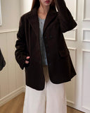 Leon two-button collar pocket loose-fit blazer jacket