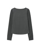 Slash button long sleeves