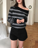 Meli Stripe One-Shoulder Knit