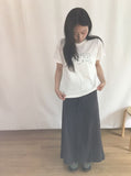 [BAONHAUS] Podenne Printed Crop Short Sleeve Tee