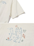 About Love Cat Embroidery Short Sleeve Tee