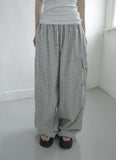 Utility Check Cargo Balloon Pants