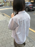 Hiche Stripe Basic Pocket Shirt