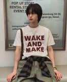 Make lettering print short sleeve t-shirt