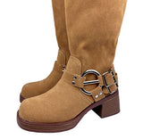Roy Nubbuck Cow Long Boots