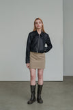 Minimal Crop Vegan Leather Jacket