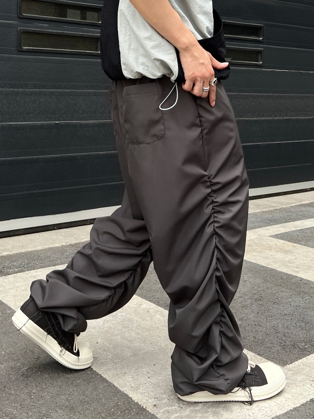 【KOOLOSET】Light Shirring Wide Pants KOOLOSET (クロゼット) - ライトシャーリングワイドパンツ