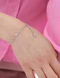 Nova Silver (W) Pave Link Station Bracelet