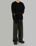 Wool Pintuck Wide Slacks