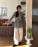 Obu Pintuck Cut Corduroy Pants