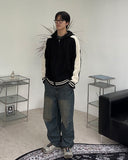 Enon Varsity Knit Hooded Zip-Up