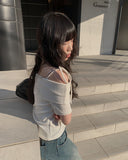 Pauline Off Shoulder Ribbon Short Sleeve Tee