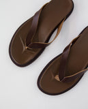 Leather flip flops