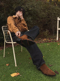 Lamb western suede shirt